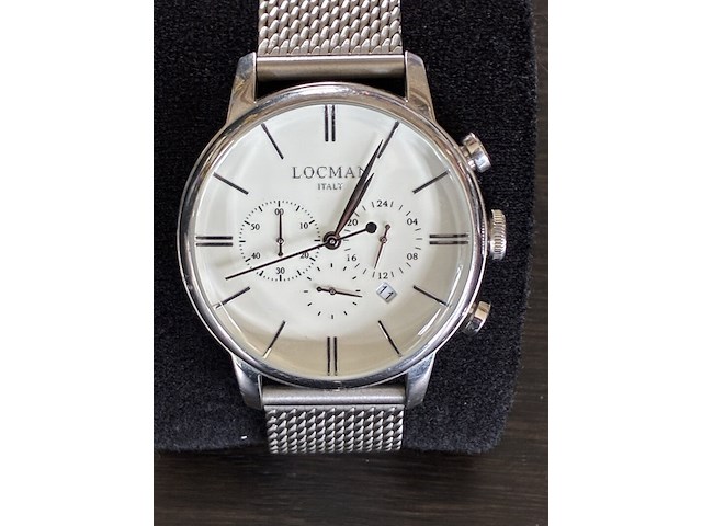 Horloge, locman, 1960 chronograph, grijs / chroom, 2018 - afbeelding 1 van  5