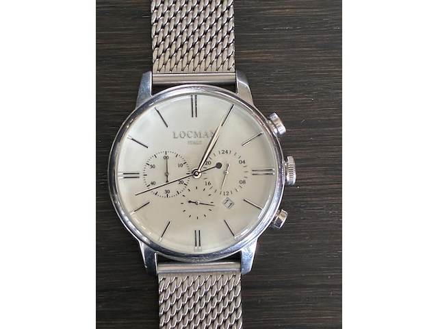 Horloge, locman, 1960 chronograph, grijs / chroom, 2018 - afbeelding 2 van  5