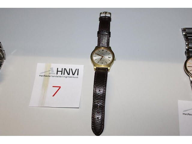 Horloge omega geneve met lederen band. - afbeelding 1 van  3