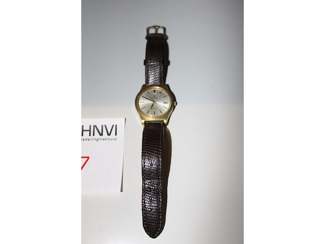 Horloge omega geneve met lederen band. - afbeelding 2 van  3