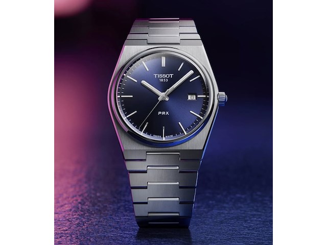 Horloge, tissot, prx, t137.410.11.041.00, blauw - afbeelding 4 van  6