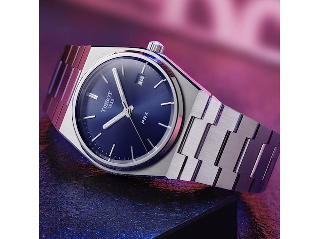 Horloge, tissot, prx, t137.410.11.041.00, blauw - afbeelding 5 van  6