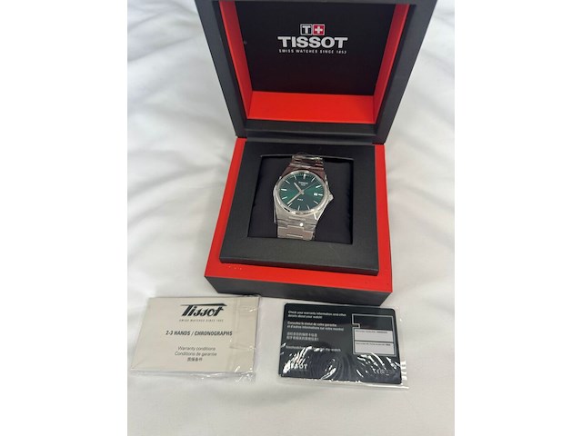Horloge, tissot, prx, t137.410.11.091.00, groen - afbeelding 2 van  5