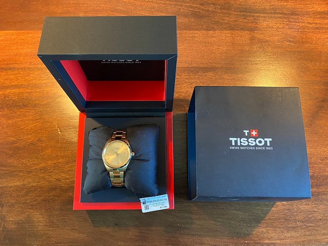 Horloge, tissot, t-classic t1502103302100 pr 100, goud - afbeelding 3 van  4