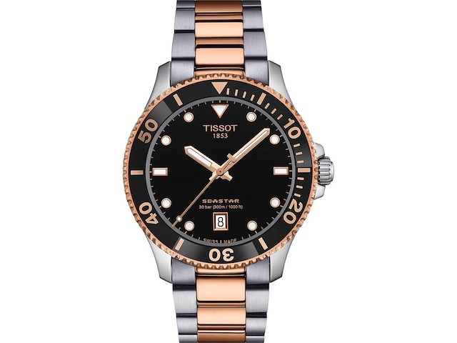 Horloge, tissot, t-sport t1204102205101 seastar 1000, zilver, rosé - afbeelding 1 van  3