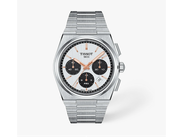 Horloge tissot, t137.427.11.011.00 prx automatic chronograph 42mm, wit/zilverkleurig - afbeelding 1 van  2