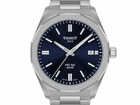 Horloge, tissot, t1514221104100, zilver/blauw