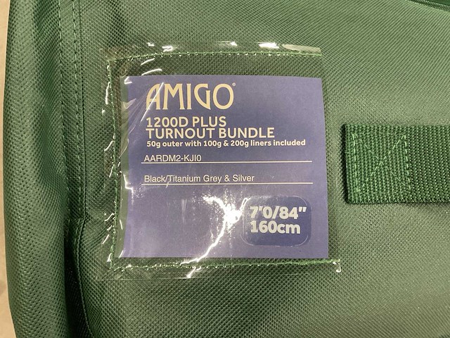 Horseware amigo 1200d plus turnout 160cm aardm2-kji0-84 liner bundel - afbeelding 6 van  7