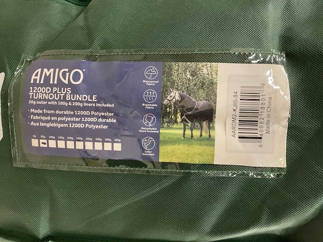 Horseware amigo 1200d plus turnout 160cm aardm2-kji0-84 liner bundel - afbeelding 7 van  7