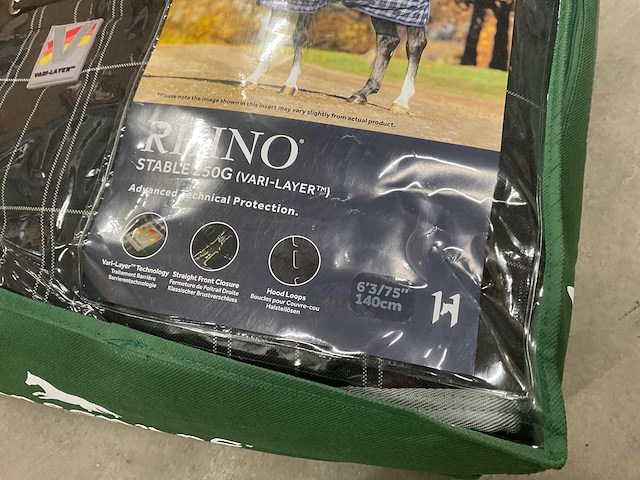 Horseware rhino stable 250g 140cm abbv82-kiwi-75 staldeken (6x) - afbeelding 3 van  4
