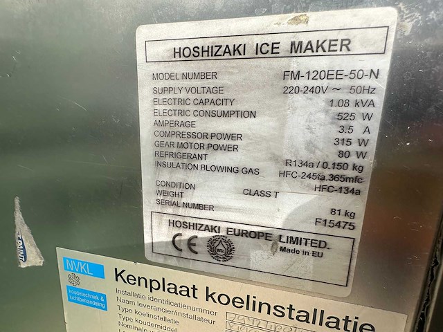 Hoshizaki - fm-120-ee-50 - ijsblokjesmachine - afbeelding 9 van  10