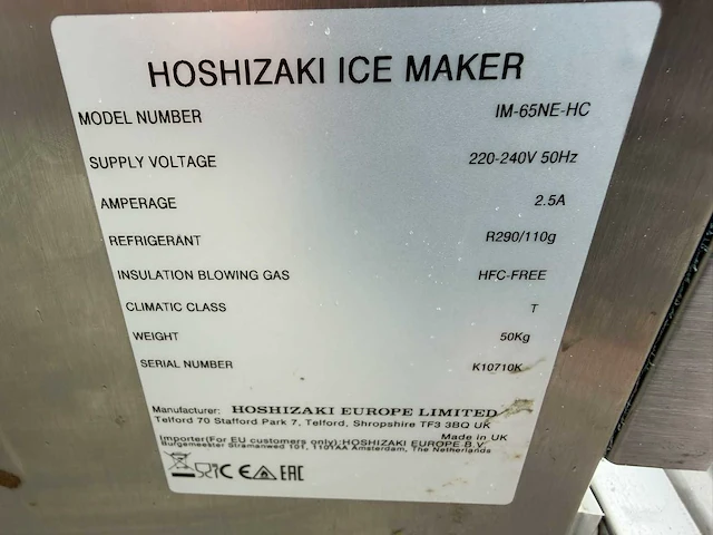 Hoshizaki - im 65 - ijsblokjesmachine - afbeelding 5 van  5