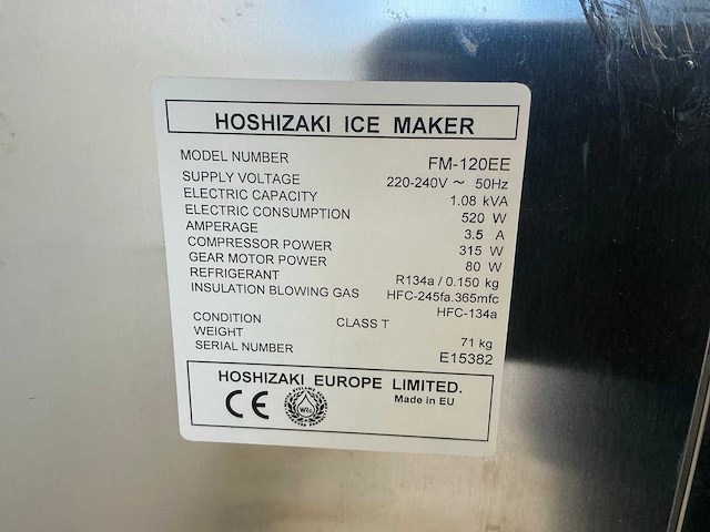 Hoshizaki fm-120ee ijsblokjesmachine - afbeelding 5 van  6