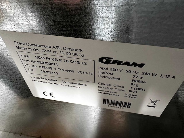 Hoshizaki gram - eco plus k 70 ccg l2 - koelkast - afbeelding 1 van  2