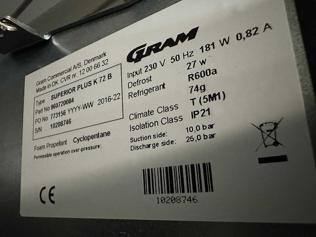 Hoshizaki gram - superior plus k 72 b - koelkast - afbeelding 6 van  6