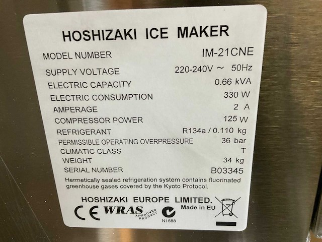 Hoshizaki im-21cne ijsblokjesmachine - afbeelding 7 van  7