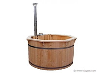 Hot tub - sparrenhout - inclusief houten cover, interne kachel 190cm - afbeelding 1 van  9