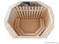 Hot tub - sparrenhout - inclusief houten cover, interne kachel 190cm - afbeelding 2 van  9