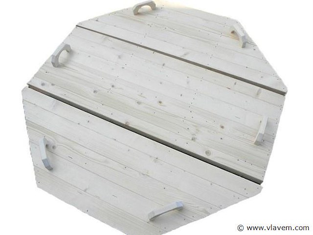 Hot tub - sparrenhout - inclusief houten cover, interne kachel 190cm - afbeelding 4 van  9