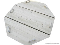 Hot tub - sparrenhout - inclusief houten cover, interne kachel 190cm - afbeelding 4 van  9