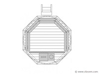 Hot tub - sparrenhout - inclusief houten cover, interne kachel 190cm - afbeelding 6 van  9
