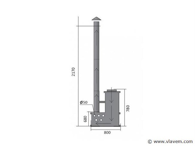 Hot tub - sparrenhout - inclusief houten cover, interne kachel 190cm - afbeelding 8 van  9