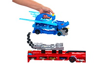 Hot wheels city ultieme dubbele draak transportvoertuig en 2 speelgoedauto's - afbeelding 3 van  4