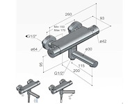 Hotbath - cobber (b020bl) - - thermostatische badmengkraan met wegdraaibare uitloop - afbeelding 2 van  6