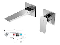 Hotbath bro br005 inbouw wastafelmengkraan chroom - afbeelding 1 van  2