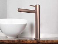 Hotbath buddy hoge wastafelkraan brushed copper pvd