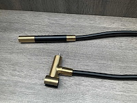 Hotbath cobber staaf handdouche met wanduitlaat en doucheslang geborsteld messing pvd mat zwart - afbeelding 2 van  7