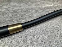 Hotbath cobber staaf handdouche met wanduitlaat en doucheslang geborsteld messing pvd mat zwart - afbeelding 5 van  7