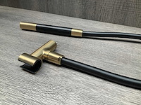 Hotbath cobber staaf handdouche met wanduitlaat en doucheslang geborsteld messing pvd mat zwart - afbeelding 6 van  7
