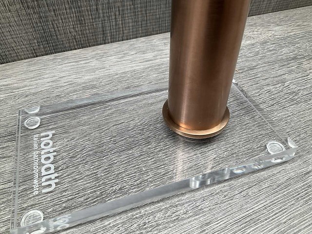 Hotbath cobber wastafelkraan brushed copper pvd hoog model 29cm - afbeelding 6 van  7