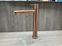 Hotbath cobber wastafelkraan brushed copper pvd hoog model 29cm - afbeelding 1 van  7