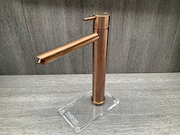 Hotbath cobber wastafelkraan brushed copper pvd hoog model 29cm - afbeelding 6 van  7
