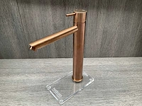 Hotbath cobber wastafelkraan brushed copper pvd hoog model 29cm - afbeelding 7 van  7