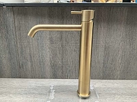 Hotbath cobber wastafelkraan verhoogd model geborsteld messing pvd cb003hcbbp - afbeelding 2 van  6