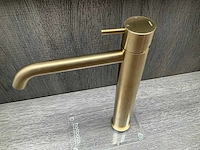 Hotbath cobber wastafelkraan verhoogd model geborsteld messing pvd cb003hcbbp - afbeelding 3 van  6