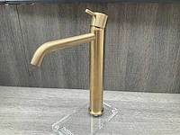 Hotbath cobber wastafelkraan verhoogd model geborsteld messing pvd cb003hcbbp - afbeelding 5 van  6