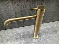 Hotbath cobber wastafelkraan verhoogd model geborsteld messing pvd cb003hcbbp - afbeelding 3 van  6