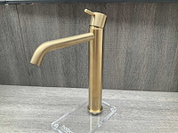 Hotbath cobber wastafelkraan verhoogd model geborsteld messing pvd cb003hcbbp - afbeelding 5 van  6