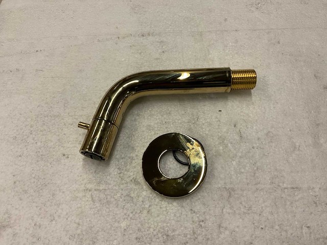 Hotbath fonteinkraan met sifon brushed brass - afbeelding 2 van  3