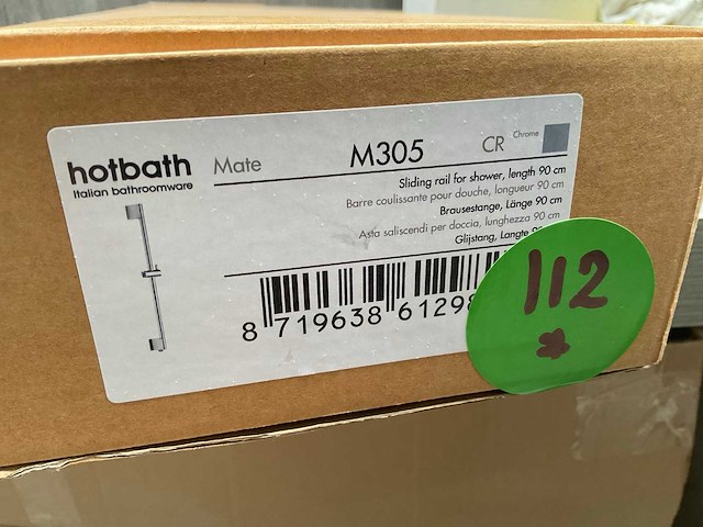Hotbath mate m305 glijstang 90cm met geïntegreerde uitlaat chroom - afbeelding 1 van  1