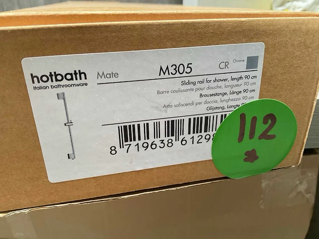 Hotbath mate m305 glijstang 90cm met geïntegreerde uitlaat chroom - afbeelding 2 van  2