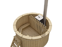 Hottub met interne rvs kachel ø200 cm, onbehandeld vuren - afbeelding 2 van  3