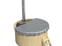 Hottub met interne rvs kachel ø200 cm, onbehandeld vuren - afbeelding 3 van  3