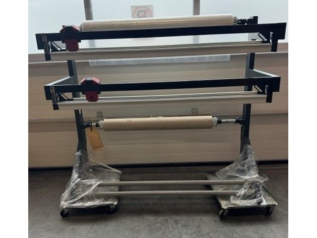 Houder pallet papier-folie rollen profishop, dubbele rol, grijs, bouwjaar 2018 - afbeelding 1 van  3