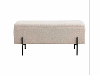 House nordic bench with storage bouclé beige 95x36,5x43cm