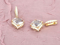 House of pertijs - rosegouden oorbellen met diamant en edelsteen - afbeelding 4 van  11